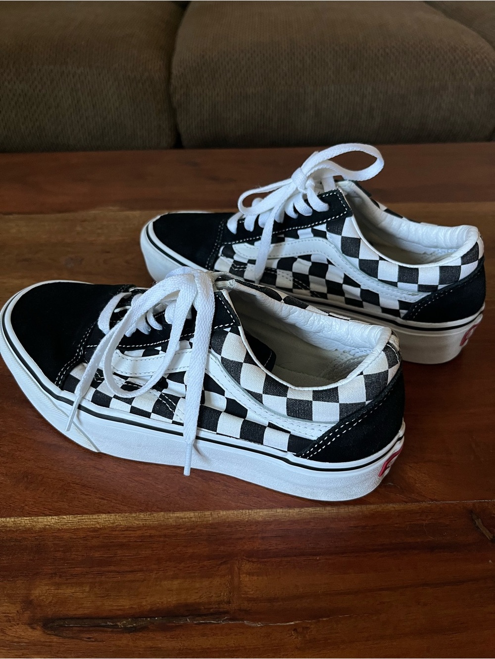Vans Platform Checkerboard Old Skool Sneakers - Black & White